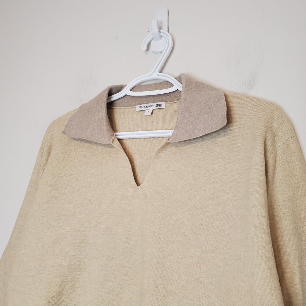 Uniqlo x JW Anderson knit polo sweater tan size M - Picture 4 of 6